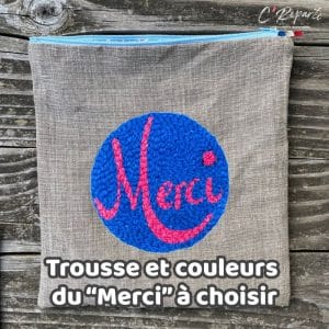 Kit punch needle Trousse PM "Merci" personnalisée